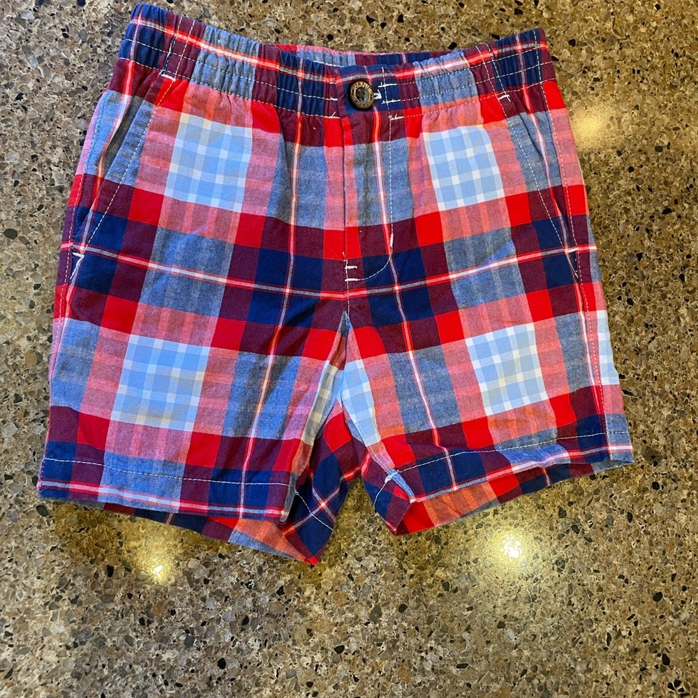 Janie and Jack Red and Blue Plaid Shorts